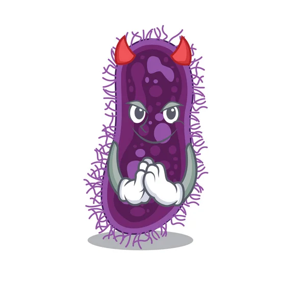 Lactobacillus rhamnosus bactéries habillé comme diable dessin animé style de conception de caractères — Image vectorielle
