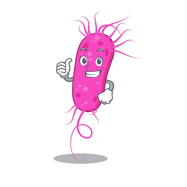 Pseudomoa bacteria cartoon character design making OK gesture — Stock Vector