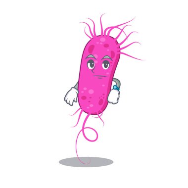 Mascot design of pseudomoa bacteria showing waiting gesture clipart