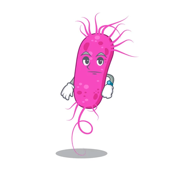 Diseño de la mascota de bacterias pseudomoa que muestran gesto de espera — Vector de stock