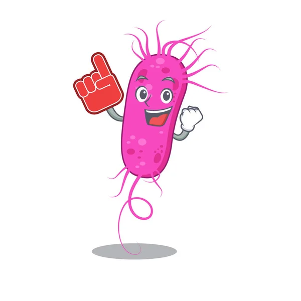 Çizgi film karakter tasarımında köpük parmak ile sunulan sahte bakteriler — Stok Vektör