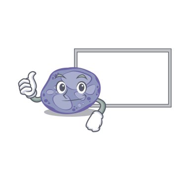 Mizahi Mavi planktomicetes çizgi film tasarımı Başparmaklar yukarı