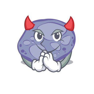 Şeytan çizgi film karakteri tasarımı gibi giyinmiş mavi planctomycetes