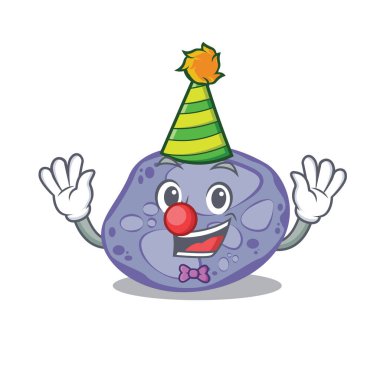 Çizgi film karakteri tasarım konsepti şirin palyaço mavi planktomicetes