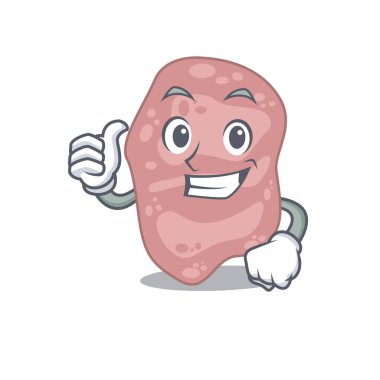 Verrucomicrobia çizgi film karakteri tasarımı tamam jest yapıyor