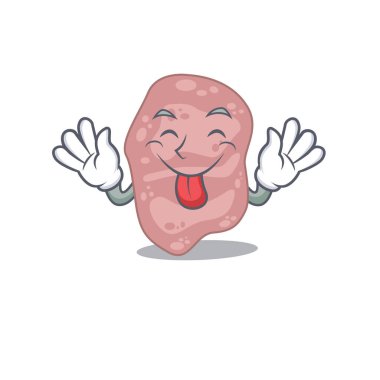 Komik bir yüz verrucomicrobia çizgi film tasarımı.