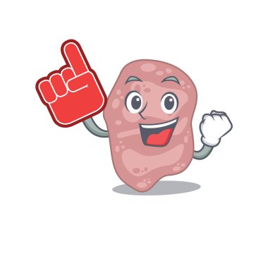 Verrucomicrobia çizgi film karakter tasarımında köpük parmak ile sunulmuştur.