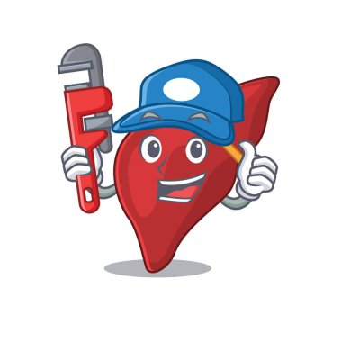 Sağlıklı insan karaciğeri Akıllı Tesisatçı çizgi film karakteri tasarımı