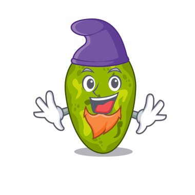 Elf karikatür tasarımındaki siyanobakterilerin şirin bir resmi.