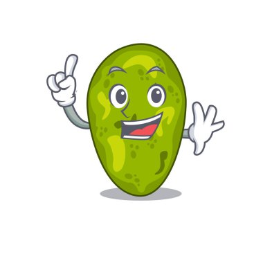 Bir parmak hareketiyle siyanobakteri maskotu tasarımı