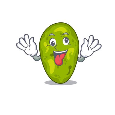 Siyanobakterilerin çılgın bir yüze sahip çizgi film tasarımı.