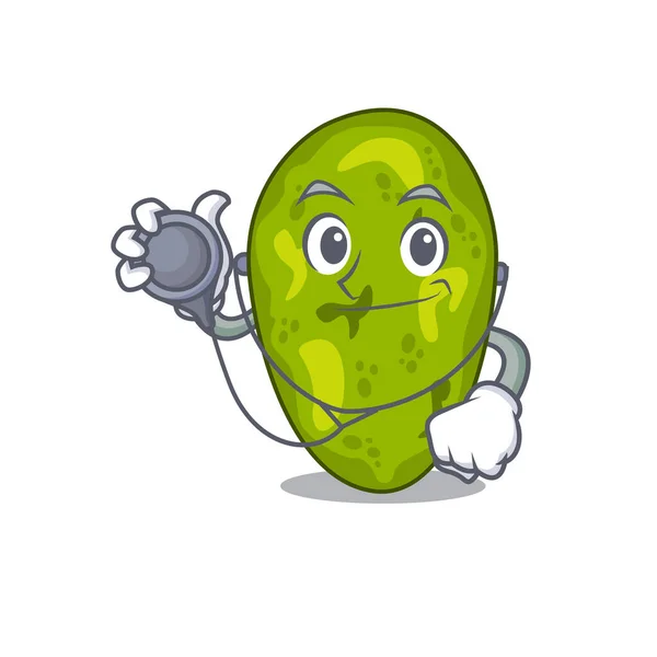 Cyanobakterien in Arzt-Zeichentrickfigur mit Werkzeugen — Stockvektor