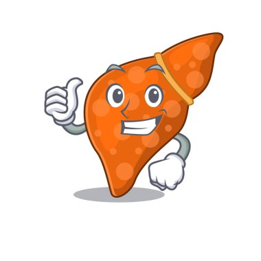 İnsan hepatik karaciğer çizgi film karakteri tasarımı tamam jest yapıyor