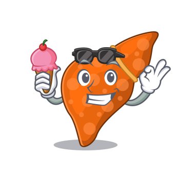 Karikatür tasarımı konsepti: Karaciğer ve karaciğer dondurma.