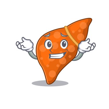 Sırıtan karaciğer karaciğeri karikatür tasarımı konsepti.