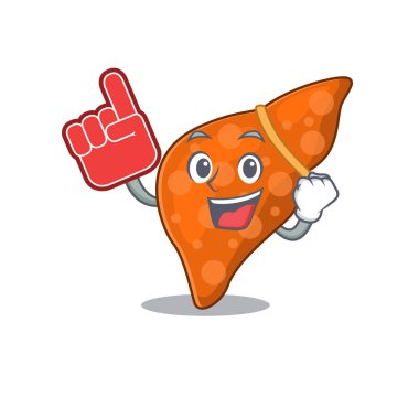 Karikatür karakter tasarımında köpük parmaklı insan karaciğeri sunulmuştur.