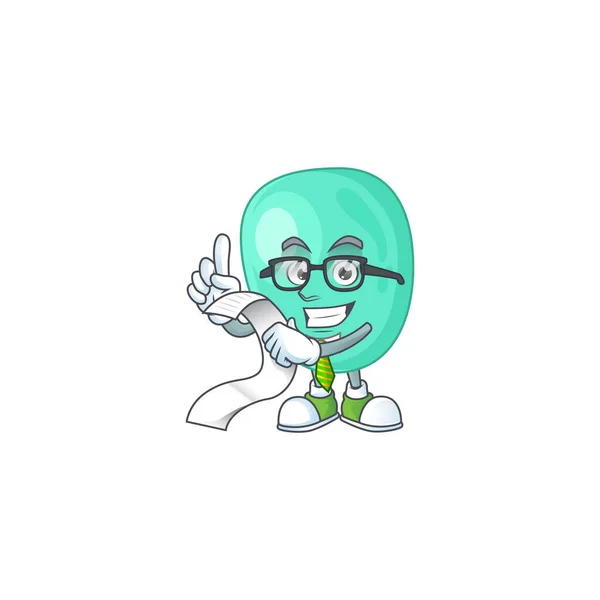 Mascot tecknad begrepp stafylokocker aureus med menylista — Stock vektor