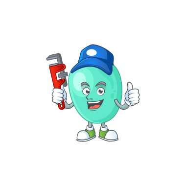 staphylococcus aureus 'un maskot tasarımı akıllı tesisatçı olarak çalışır