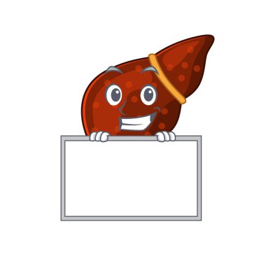 Gülümseyen insan sirozu karaciğer çizgi film tasarımının bir tahtası vardır.