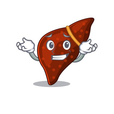 A picture of grinning human cirrhosis liver cartoon design concept clipart