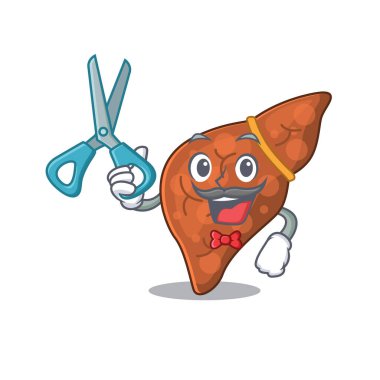 Berberli sportif insan fibrozu karaciğer çizgi film karakteri tasarımı