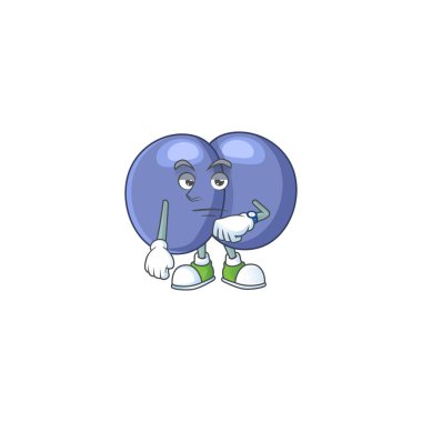 Streptococcus pneumoniae ve jest çizgi filmi maskot tasarımı konsepti. Vektör illüstrasyonu