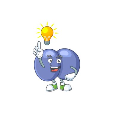 Dahi bir streptokok pnömoni maskot tasarımının bir fikri vardır. Vektör illüstrasyonu