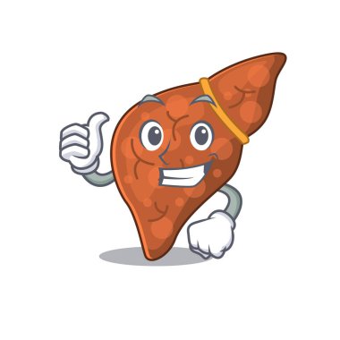 İnsan fibrozu karaciğer çizgi film karakteri tasarımı tamam jest yapıyor