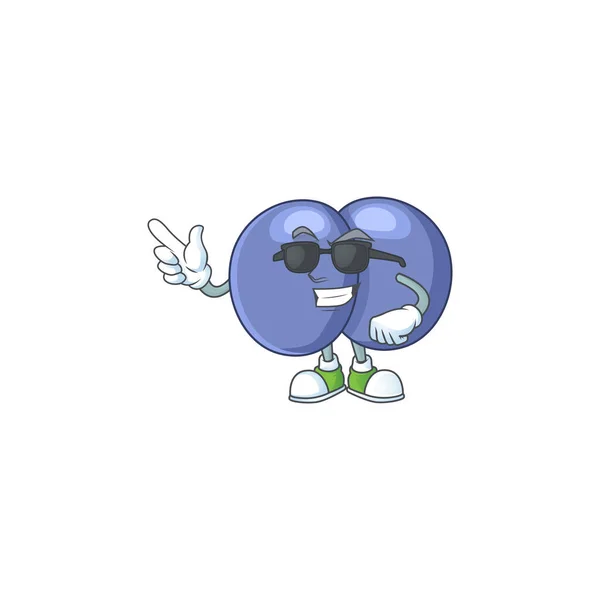 Super Mignon Personnage Dessin Animé Streptococcus Pneumoniae Portant Des Lunettes — Image vectorielle