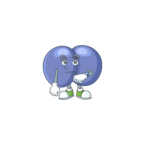 Streptococcus Pneumoniae Con Concepto Diseño Mascota Dibujos Animados Gesto Espera — Vector de stock