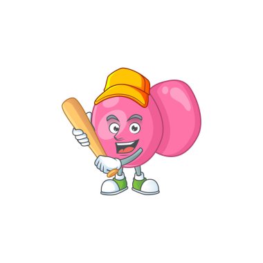 Streptococcus pyogenes çizgi film dizayn konsepti beysbol sopası. Vektör illüstrasyonu