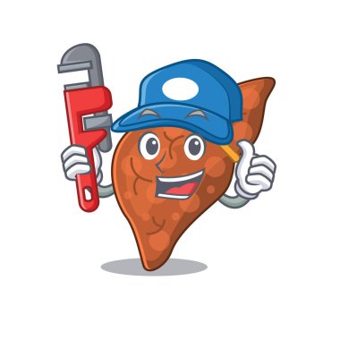 İnsan fibrozu karaciğer Akıllı Tesisatçı çizgi film karakteri tasarımı