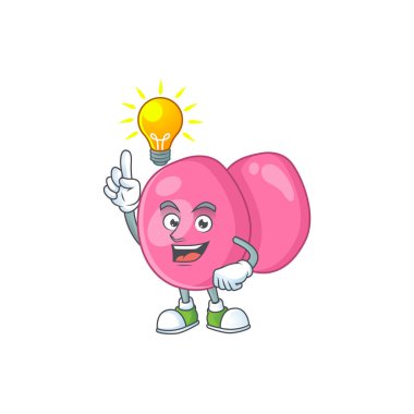 Dahi bir streptokok pyogenes maskot karakter tasarımının bir fikri vardır. Vektör illüstrasyonu