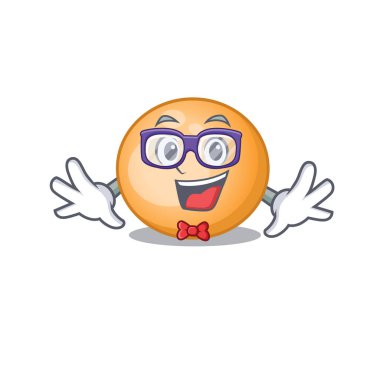 İnek staphylocuccus aureus 'un gözlüklü maskot tasarımı.