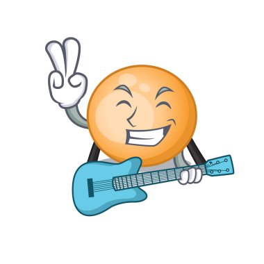 Staphylocuccus aureus çizgi film tasarımında gitar çalan yetenekli bir müzisyen.