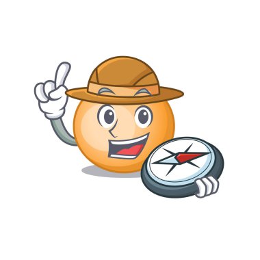 Maskot tasarımı konsepti bir pusula ile staphylocuccus aureus kaşifi