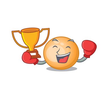 Staphylocuccus aureus maskot tasarımının zarif bir boks şampiyonu.