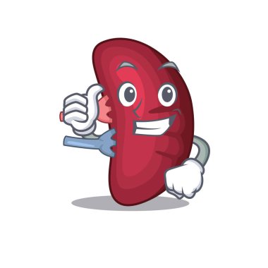 İnsan dalağı çizgi film karakteri tasarımı tamam jest yapıyor