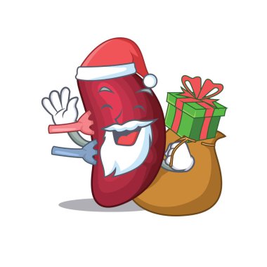 Noel hediyeli insan dalağı Noel Baba 'nın çizgi film tasarımı