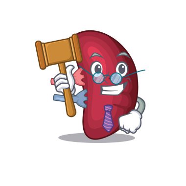 İnsan dalağı çizgi film karakteri tasarımında gözlük takan mütevazı bir yargıç.