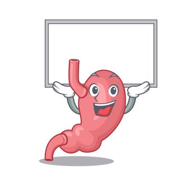 İnsan stokunun maskot tasarımı bir tahtayı kaldırır