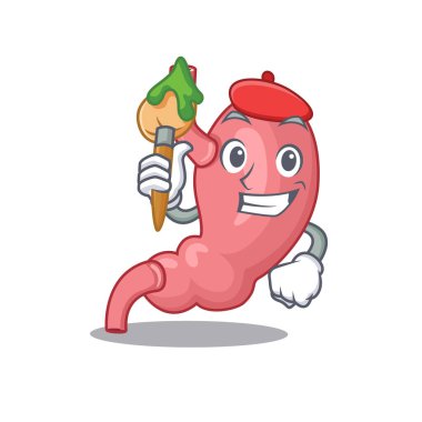 Yaratıcı bir insan stokçusu, fırçalı maskot tasarımı.