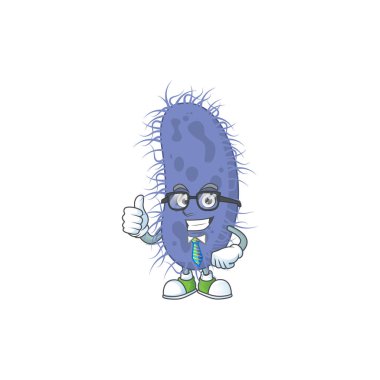 Cartoon character design of salmonella typhi successful businessman clipart