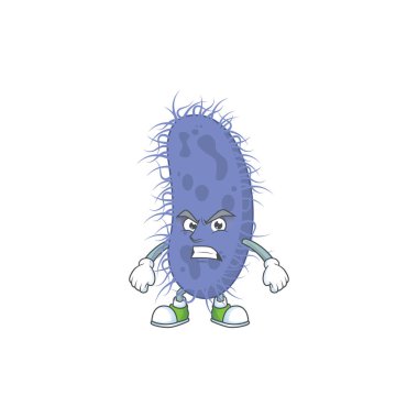 Mascot design style of salmonella typhi with angry face clipart