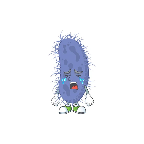 Ein weinendes Salmonellen-Typhi-Zeichentrickfigur-Konzept — Stockvektor