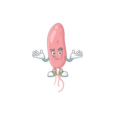 Maskot tarzı sırıtan Vibrio Cholerae 'nin bir görüntüsü. Vektör illüstrasyonu