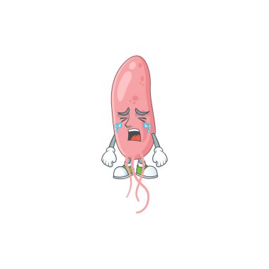 Ağlayan Vibrio Cholerae çizgi film karakteri konsepti. Vektör illüstrasyonu