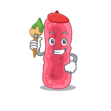 Yaratıcı bir Shigella sonnei sanatçı maskot tasarımı fırçalı boya