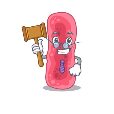 Shigella Sonnei çizgi film karakterinin gözlük takan mütevazı bir yargıcı.