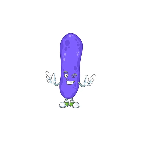 Cartoon Character Design Concept Escherichia Coli Cartoon Design Style Wink — Vettoriale Stock